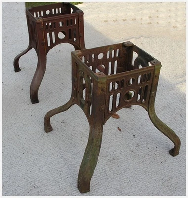 2x1 Maschinen Fuß Industrie Tischgestell Gusseisen Bock Postament Sockel 1920 - Bild 1 von 4