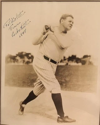 Babe Ruth Autographed 8x10 Photo. PSA Certified.  Personalized And Dates 1948 - Image 1 of 2