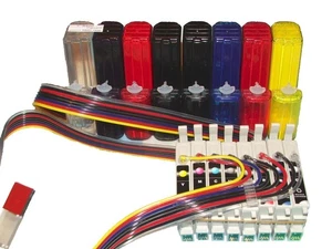 Refillable Pigment ink cis ciss ink system Stylus R800 R1800 T054 54 cartridge - Picture 1 of 4