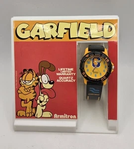 Vtg 1998 Armitron GARFIELD Watch w/Silicone Band ~ H²O Resistant 100ft *WORKS*😾 - Picture 1 of 9