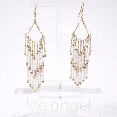 Pendientes Neiman Marcus Lee Angel Mujer Semilla Cuentas Trapecio Flecos Drama Nuevos con Etiquetas 125 Foto 1 de 4
