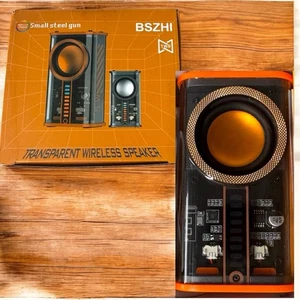 Evatost Wireless Lautsprecher Transparent Bluetooth mit Ladekabel Orange 4 Zoll - Bild 1 von 4