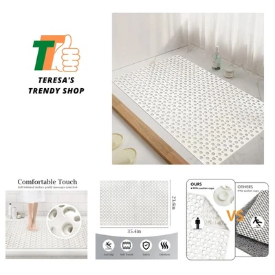 Alfombra de ducha antideslizante 35,4x23,6 pulgadas con ventosas - Ideal para ancianos Foto 1 de 4