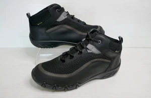 HOTTER RIDGE GTX BLACK+GREY LEATHER WATERPROOF WALKING BOOTS UK 4EEE EXTRA WIDE - Picture 1 of 15