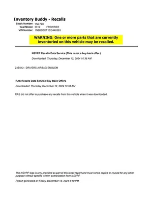 Used Front Left Door Window Regulator Front fits: 2012 Nissan Frontier electric - Изображение 1 из 4