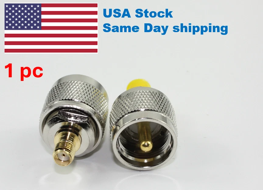 1x PL259 UHF Male Plug to SMA Female Plug RF Adapter Barrel Connector - Image 1 of 1