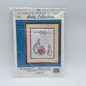 JCA Cross Stitch Kit Mrs Rabbit & Bunnies Birth Sampler Beatrix Potter 04211 New - Picture 1 of 4