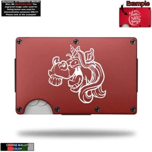 Crazy Wild Fantasy Geldbörse Einhorn Lasergravur - dünne Geldklammer - Bild 1 von 10