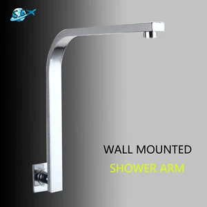Bathroom Gooseneck Chrome Brass Wall Mounted Shower Arm fit for Shower Head - Picture 1 of 5