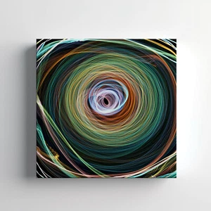 Abstract Green Spiral Canvas Print Wall Art, Stylish Home Decor Wall Hanging - Picture 1 of 12