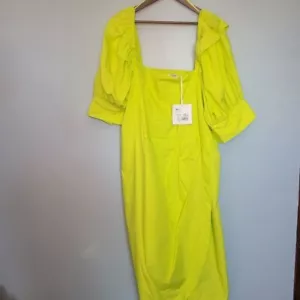 NWT Christopher John Rogers For Target Puff Sleeve Faux Wrap Dress Size 28W/30W - Picture 1 of 13