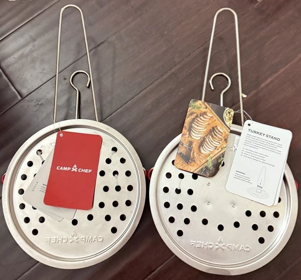 Set of 2 Camp Chef Folding Poultry Stand Lifting Hook Deep Frying Turkey Chicken - Image 1 of 1