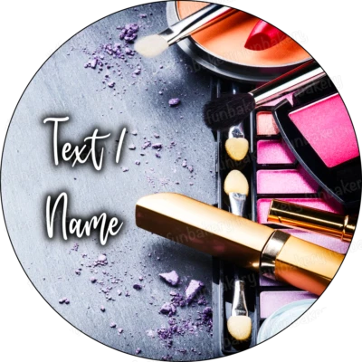 FUNBAKERY Make Up Brush Cake Topper Party Decoration Edible Birthday Custom Personalised