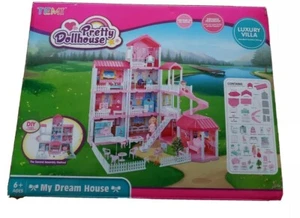 Temi Pretty Dollhouse My Dream House Luxury Villa . Dolls included.  New - Picture 1 of 6