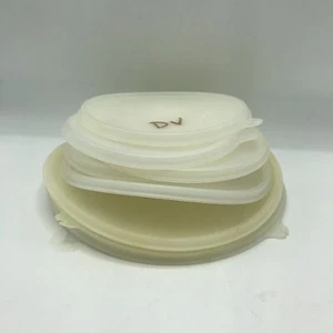 9 Vintage runde Tupperware Kunststoffdeckel 6,5" 8" 9" Ersatzoberteile - Bild 1 von 8