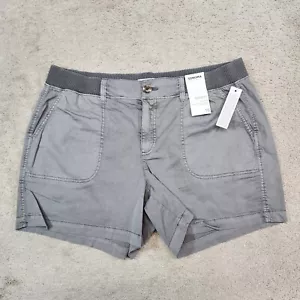 Sonoma Ultracomfort Waistband Shorts Womens Gray Mid Rise Stretch Sz 18 New - Picture 1 of 9