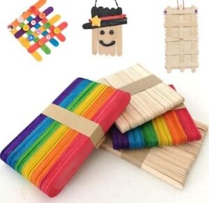 50PCS Wooden Popsicle Stick for Ice Cream Cake Lolly Hand  N7