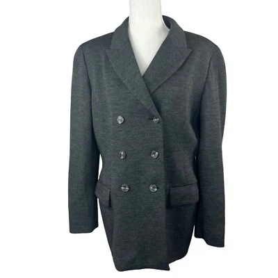 Chaqueta Blazer Para Mujer Emanuel Ungaro Gris Doble Pecho Lana Talla 10/44 Tejida Foto 1 de 4