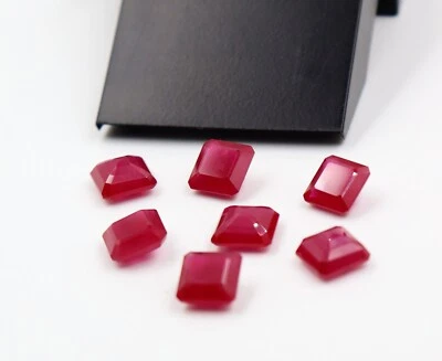 Ruby Opaque Asscher AAA Rated Lab Created FacatedGemstone For Jewelry 11mmto18mm - Image 1 of 4