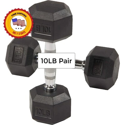 Mancuerna Hexagonal De Hierro Fundido De 10 Lb Individual Para Entrenamiento Foto 1 de 4