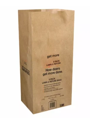30 Gal. Bolsas de papel para césped y hojas - 20 unidades, bolsas de residuos de patio biodegradables NUEVAS Foto 1 de 4