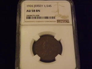 1926   1/24S         Jersey     NGC  AU 58 BN - Picture 1 of 2