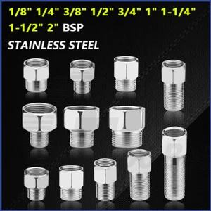 BSP Male to Female Nipple Bush Adapter Reducing Socket Stainless Steel Fittings - Picture 1 of 29