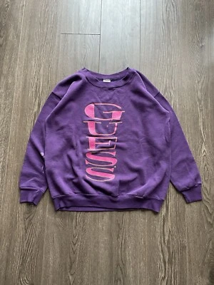 Vintage Guess Made In USA Crewneck Purple Sweatshirt One Size - Image 1 of 4