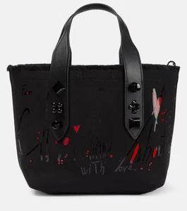 CHRISTIAN LOUBOUTIN Frangibus Small Printed Canvas Tote Handtasche Tasche top - Bild 1 von 6