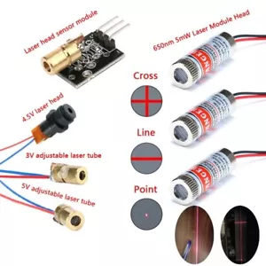 650nm 5mW rosso punto/linea/croce modulo laser testa vetro obiettivo focalizzabile - Foto 1 di 9