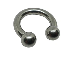 Horseshoe Prince Albert Piercing 6 gauge (4 mm) 316L Steel 8mm Ball 25mm CBB - Picture 1 of 24