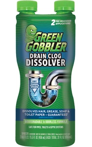 Green Gobbler Drain Clog Remover & Cleaner for Toilets, Sinks, Showers Septic-Sa - Picture 1 of 9