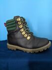 Tommy Hilfiger Charles High Top Boot 11 EU 28.5 Brown Olive Lace Up Faux Leather