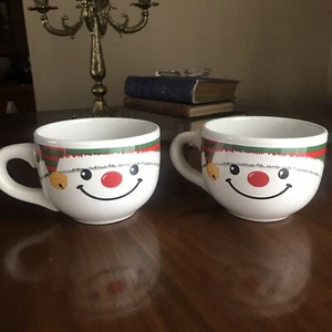 Snowman Christmas Mug Set Of 2 For Coffee Tea Hot Chocolate - Picture 1 of 6