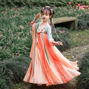 Girl Summer Chinese Stylehanfu Skirt Ancient Costume Dress Cosplay Tang Suit - Picture 1 of 17