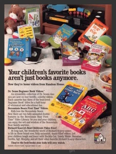Random House Home Video for Kids Dr. Seuss etc... 1980s Print Ad 1989 - Picture 1 of 1