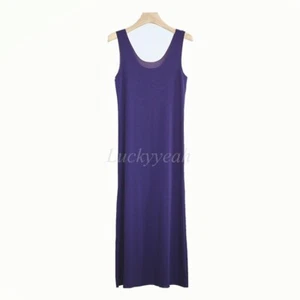 Lady Full Slips Under Dress Slip Anti-Static Tank Long Midi Dress Petticoat - Picture 1 of 16