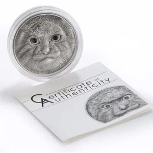 Mongolia 500 togrog Endangered Wildlife Steppe Manul Cat Fauna silver coin 2014 - Picture 1 of 3