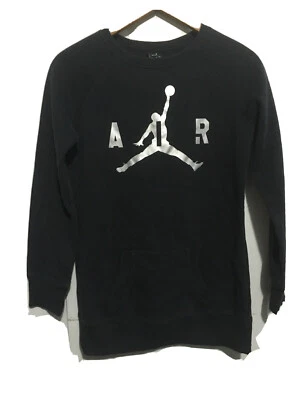 Sudadera Jordan Juvenil Talla 12-13 Negra Plata Logo Bolsillo Aire Foto 1 de 4