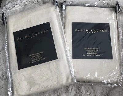 MUY RARO RALPH LAUREN HOME BOULOGNE JACQUARD PAR DE FARSAS ESTÁNDAR Foto 1 de 4