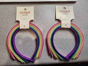 Cat & Jack Girls 8 Piece Rainbow Headband Pack~ 2 Pack Bundle - Picture 1 of 3
