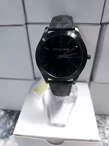 Michael Kors Mens Slim Runway Three-Hand Black-Tone Alloy Watch MK8908 - Picture 1 of 6