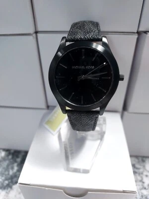 Michael Kors Mens Slim Runway Three-Hand Black-Tone Alloy Watch MK8908 - Image 1 of 4