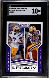 2020 Panini Contenders Draft Picks - Legacy #7 Justin Jefferson, DJ Chark (RC) - Picture 1 of 2