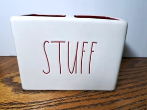 RAE DUNN ''STUFF'' STORAGE CONTAINER 5 3/8'' L - Picture 1 of 8