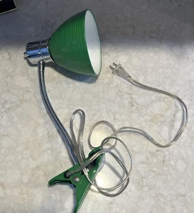 Portable Luminaire Desk Lamp GREEN Metal Chrome Flexi Arm Gooseneck #17042-004 - Picture 1 of 6
