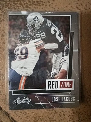 2020 Panini Absolute Josh Jacobs RZ-JJ Red Zone Las Vegas Raiders - Image 1 of 2