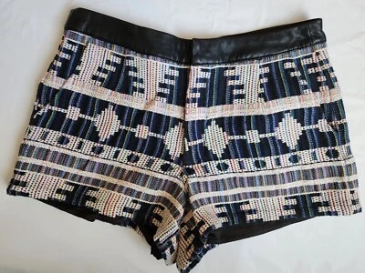 Pantalones Cortos Forrados Tribales Forrados Forever 21 Imitación Cuero Cintura Boho Hippie XS Foto 1 de 4