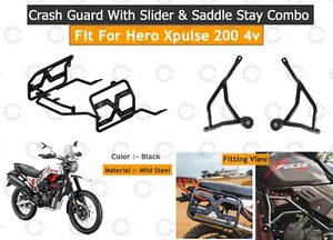 Fit For Hero "X pulse 200 4V negro protector contra choques con deslizador y sillín Stay Combo" - Imagen 1 de 14