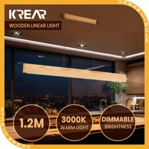 Krear Linear Pendant Light Ashwood Led Kitchen Benchtop Pendant Lamp - Picture 1 of 6